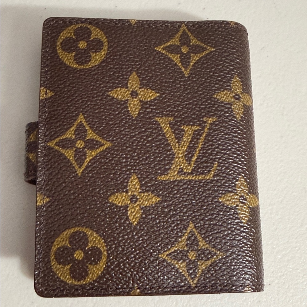 Louis Vuitton Brown Monogram Card Holder mini agenda gold foil spiral - Picture 3 of 9